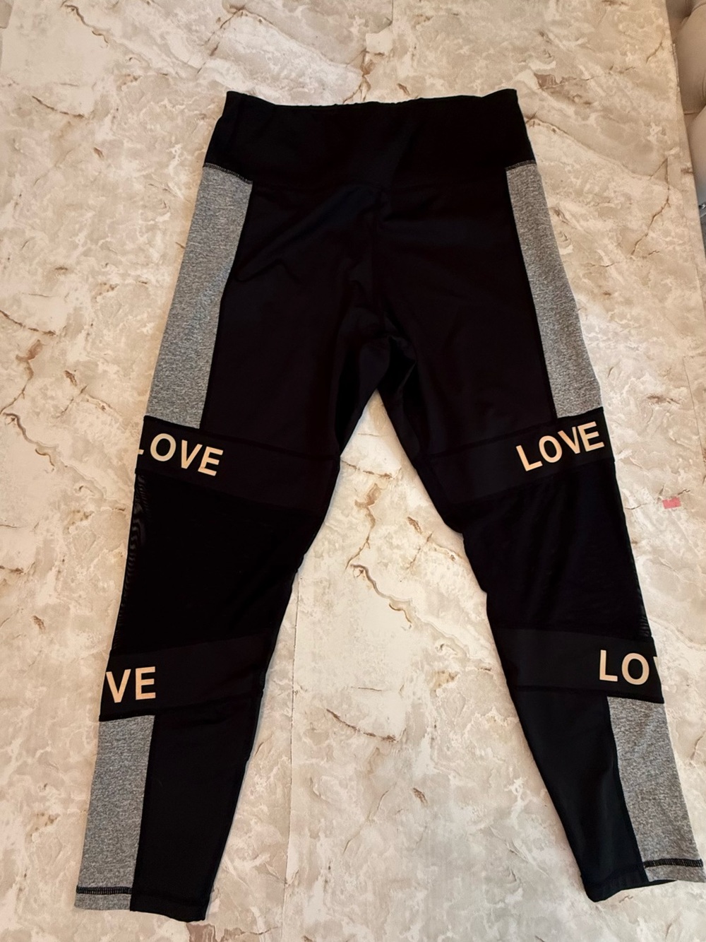 Black and Gray 'Love' Active Leggings